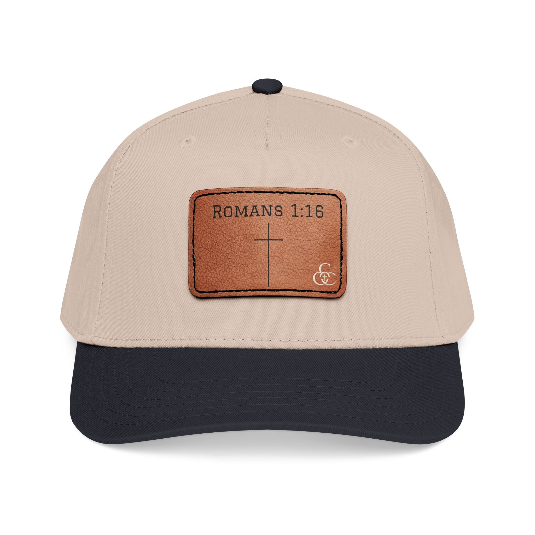 Romans 1:16 Leather Patch Baseball Cap — Christian Faith Baseball Hat