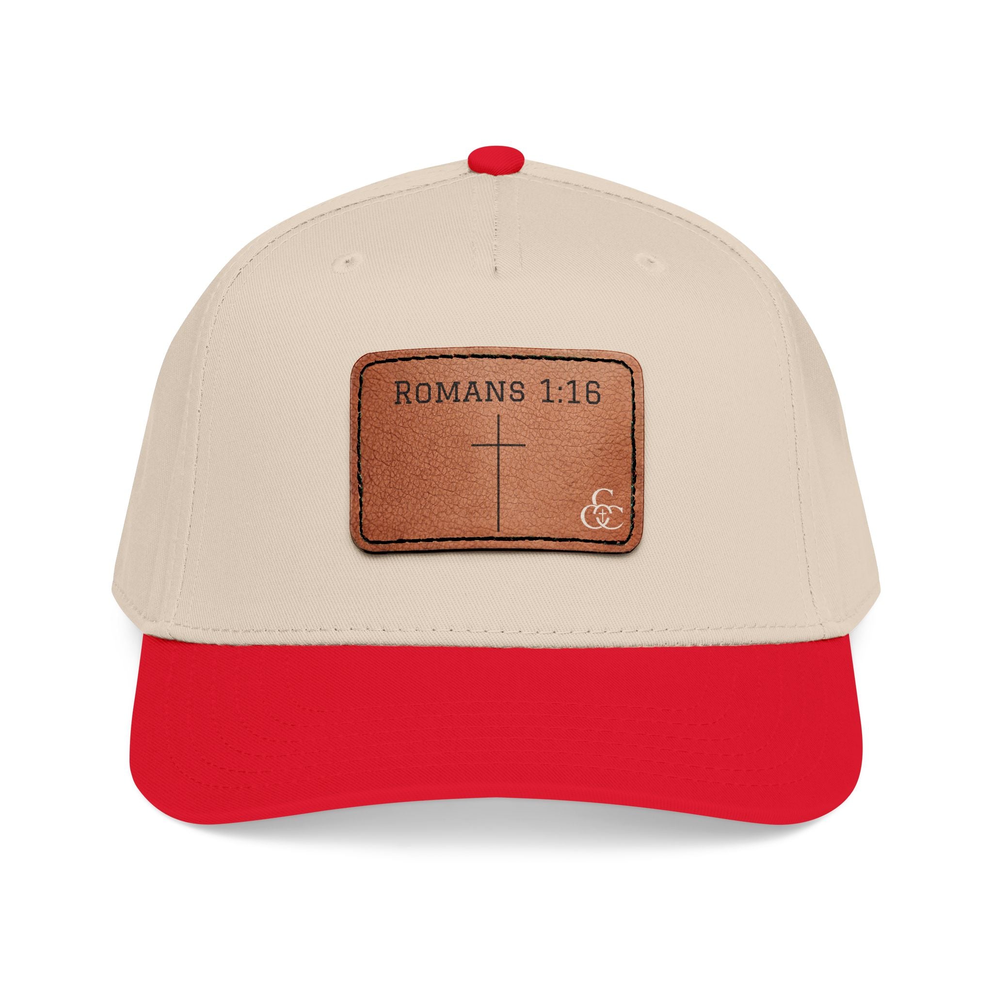 Romans 1:16 Leather Patch Baseball Cap — Christian Faith Baseball Hat
