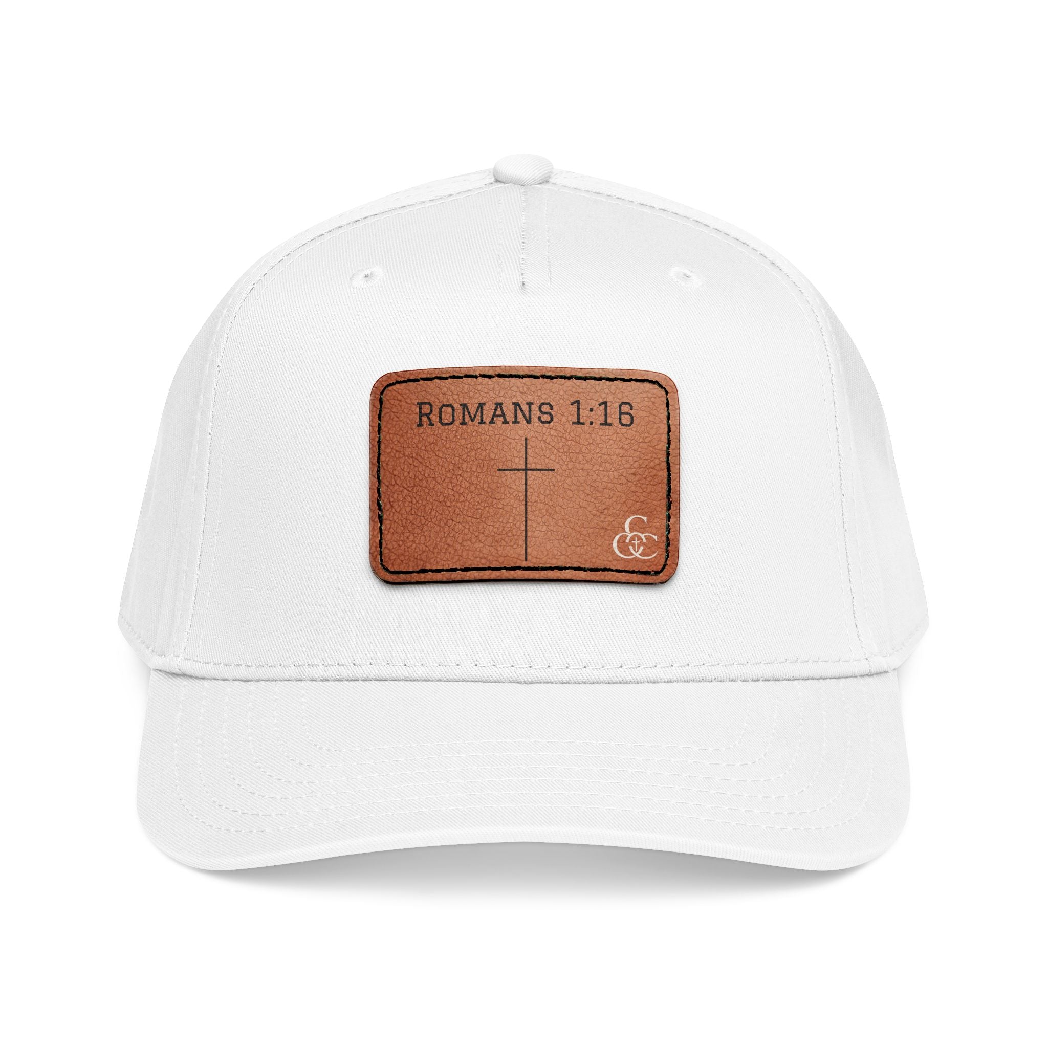 Romans 1:16 Leather Patch Baseball Cap — Christian Faith Baseball Hat