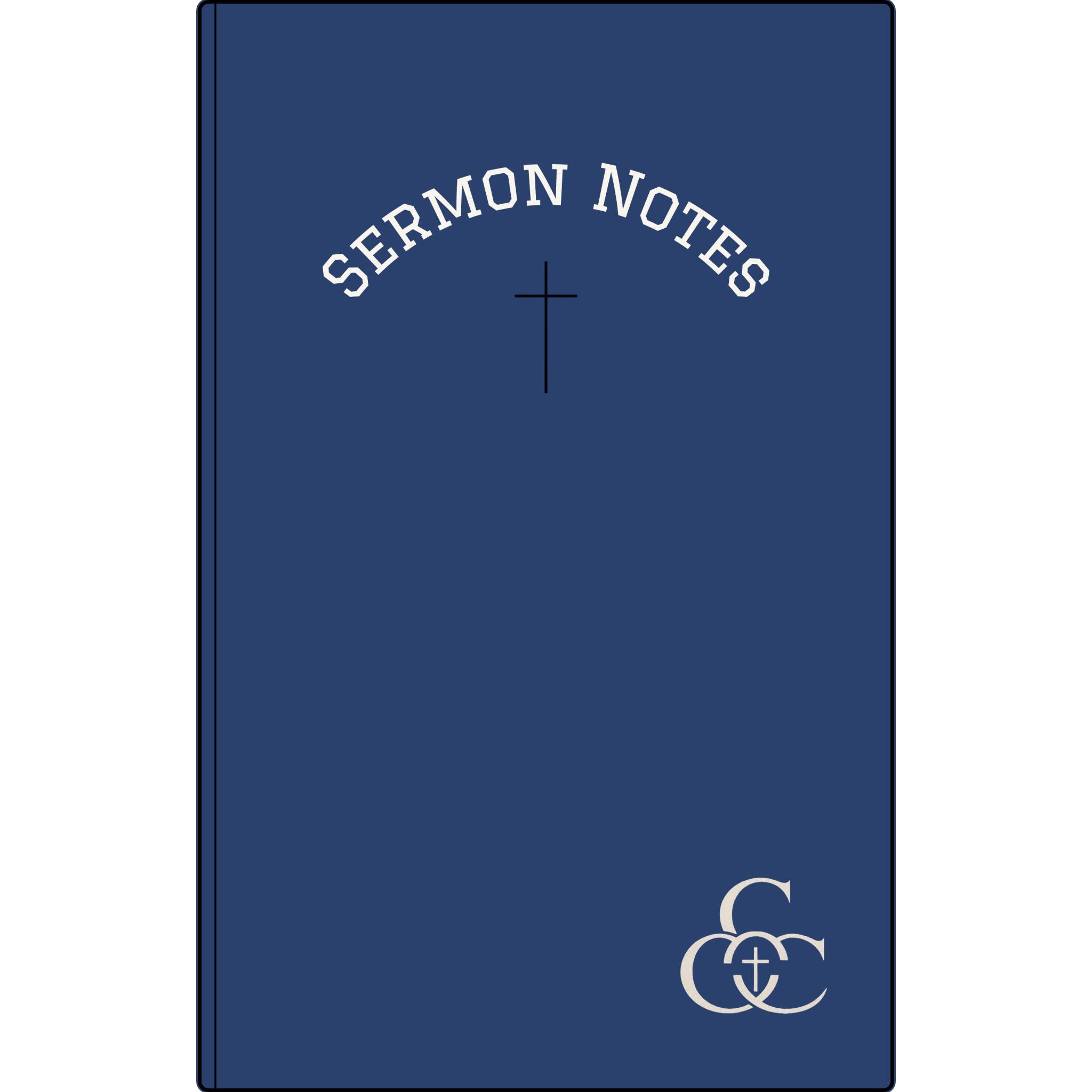 Vegan Leather Sermon Notes Journal — Engraved Christian Notebook with Cross