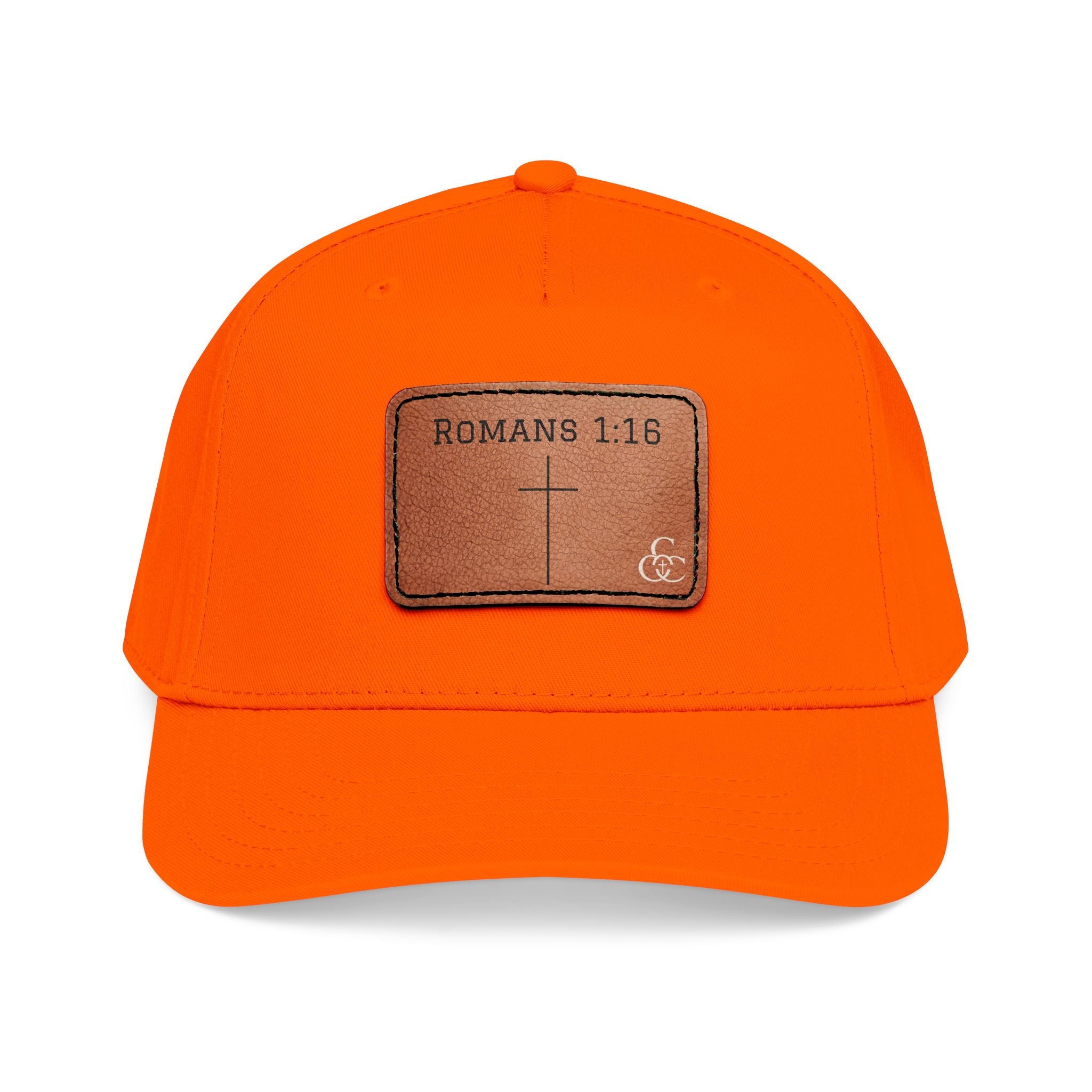 Romans 1:16 Leather Patch Baseball Cap — Christian Faith Baseball Hat
