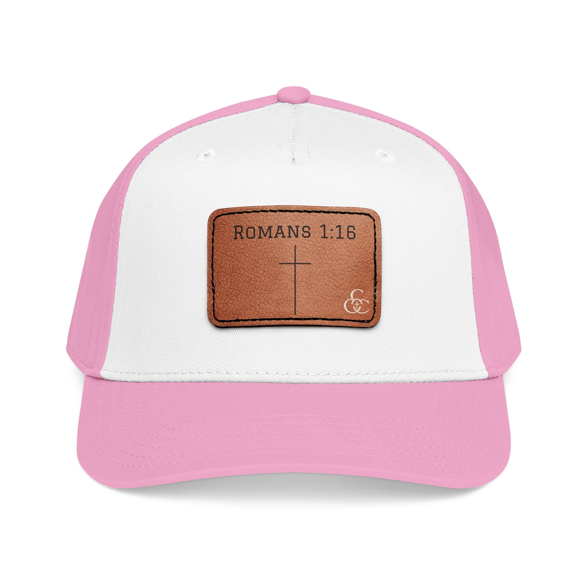 Romans 1:16 Leather Patch Baseball Cap — Christian Faith Baseball Hat