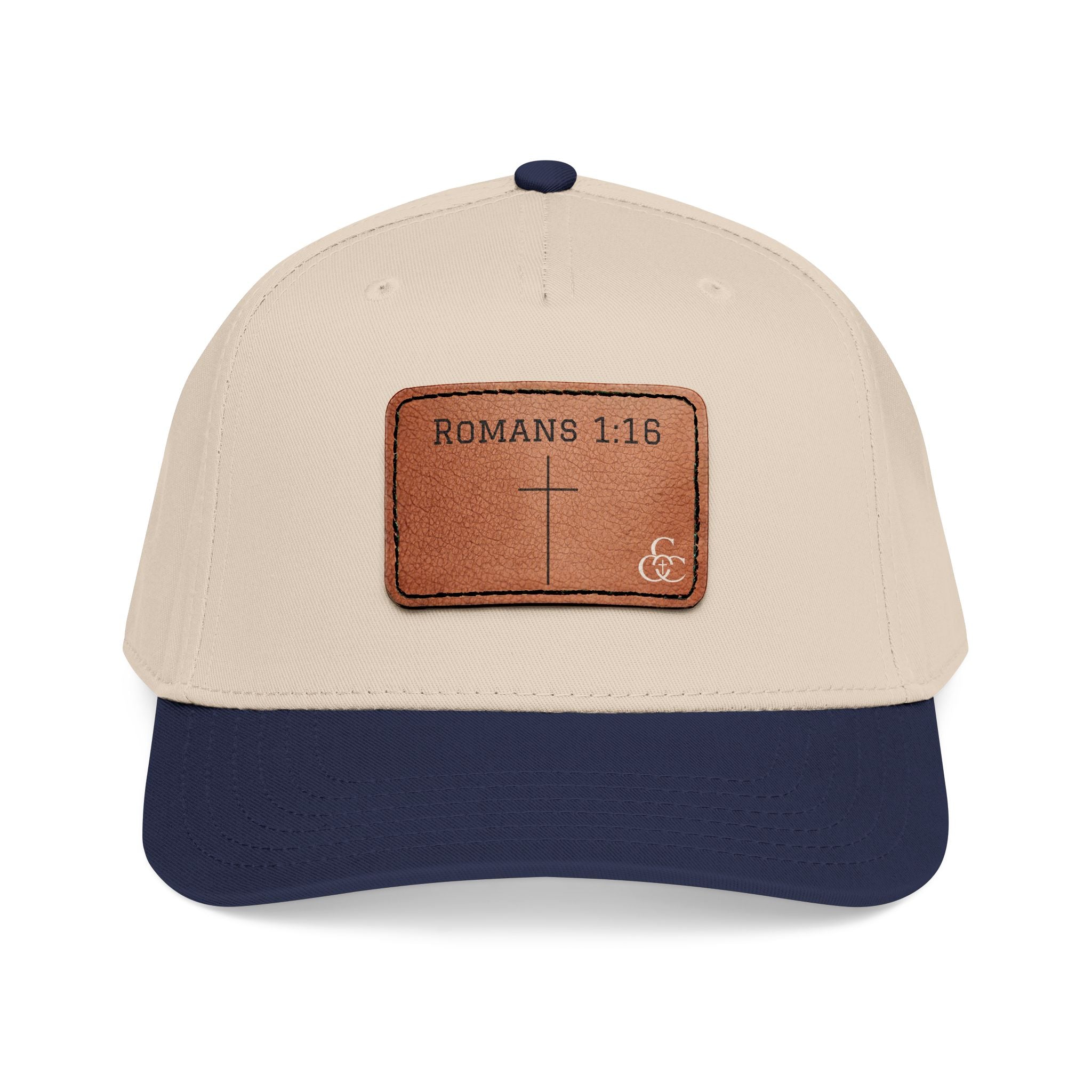 Romans 1:16 Leather Patch Baseball Cap — Christian Faith Baseball Hat