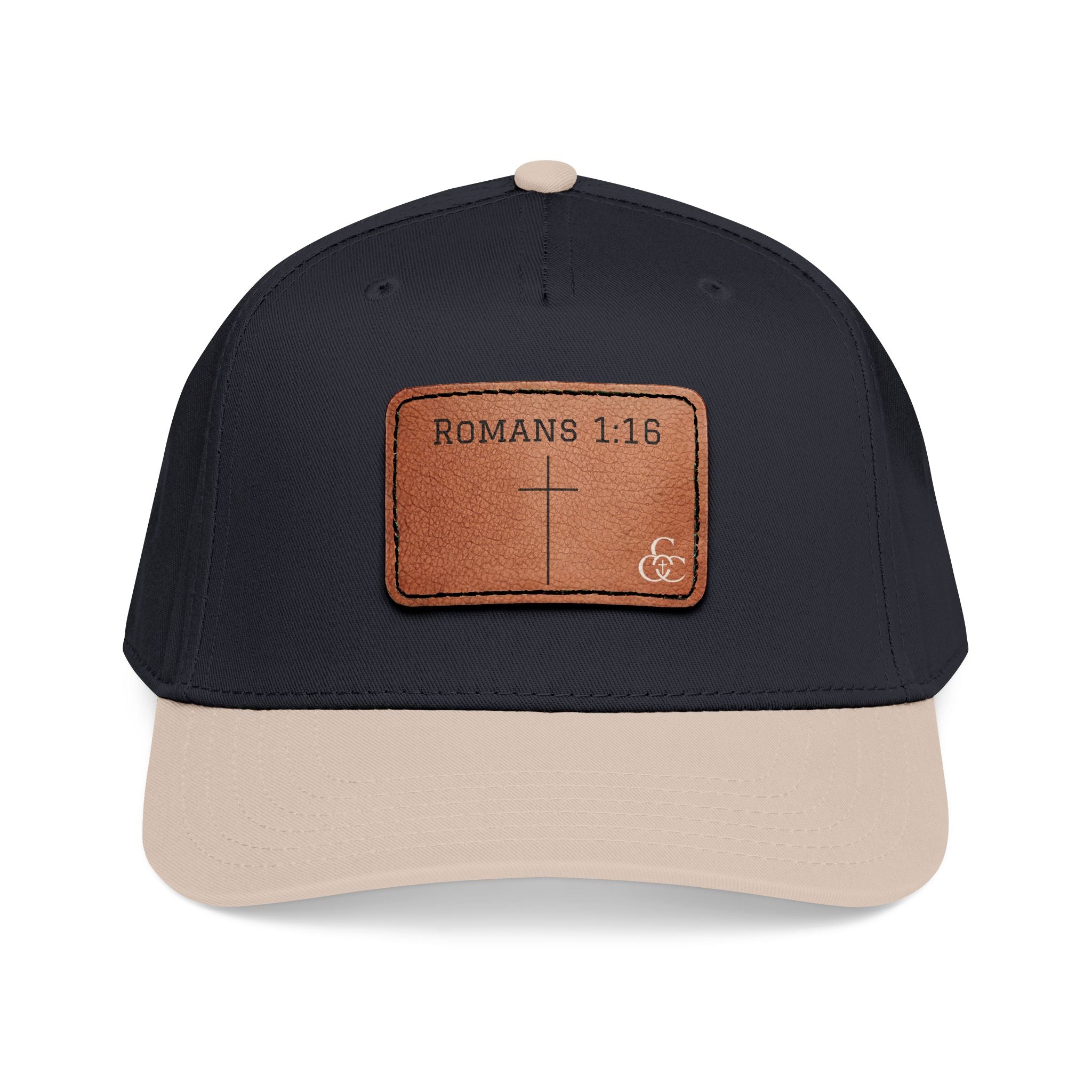 Romans 1:16 Leather Patch Baseball Cap — Christian Faith Baseball Hat