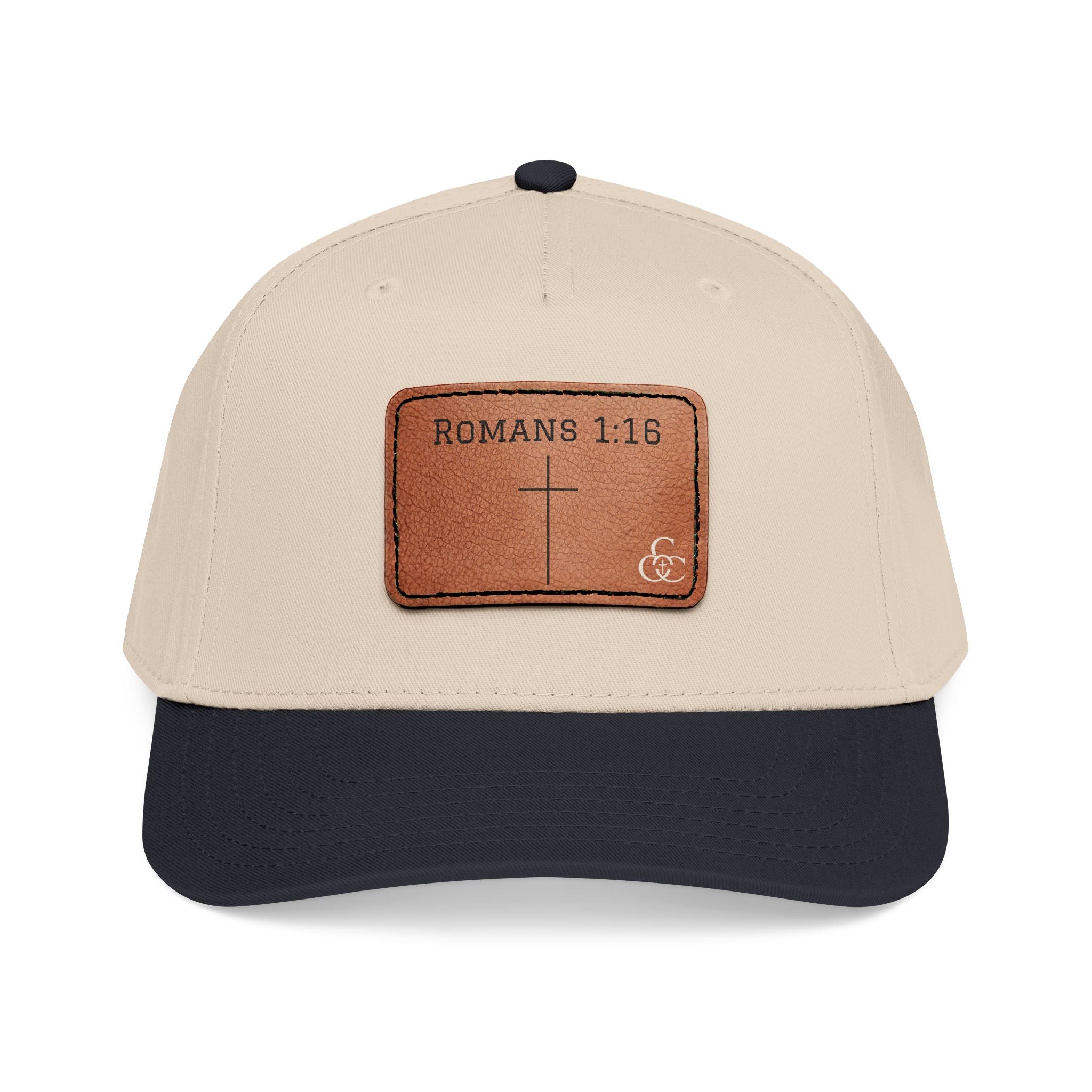 Romans 1:16 Leather Patch Baseball Cap — Christian Faith Baseball Hat