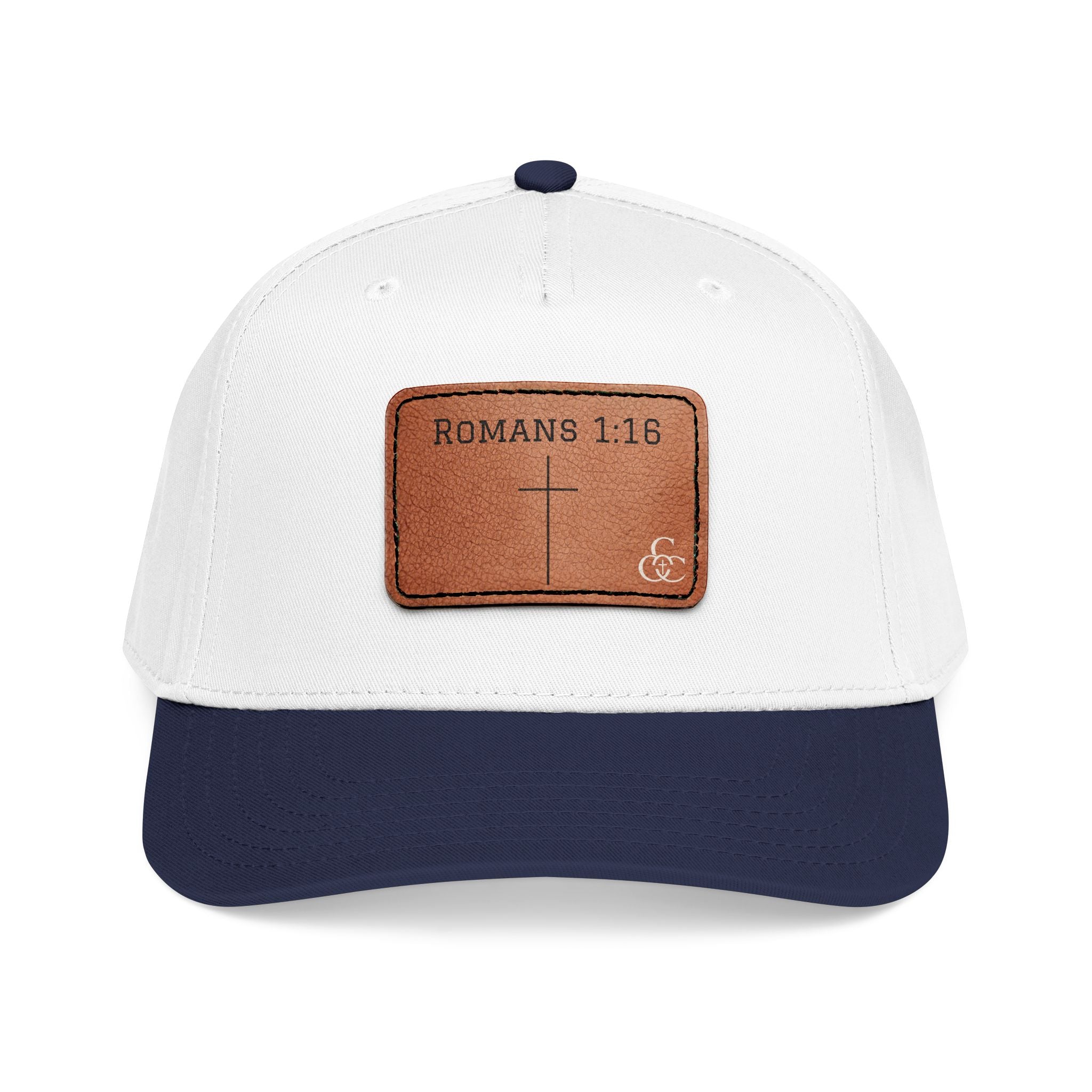 Romans 1:16 Leather Patch Baseball Cap — Christian Faith Baseball Hat