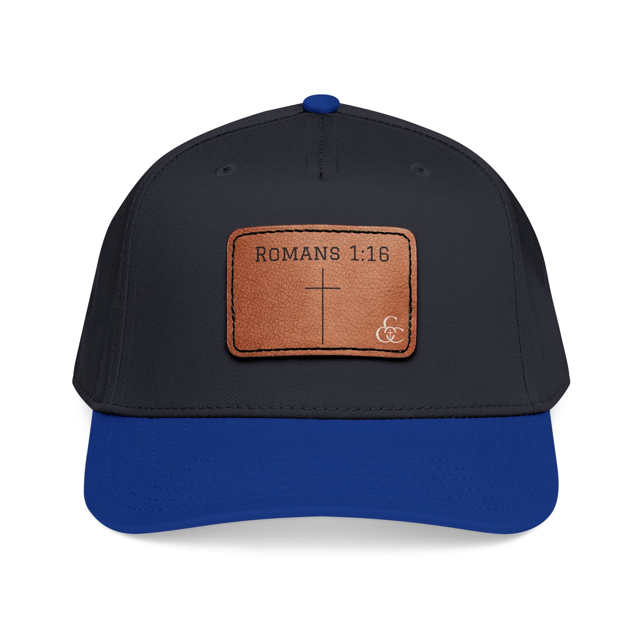 Romans 1:16 Leather Patch Baseball Cap — Christian Faith Baseball Hat