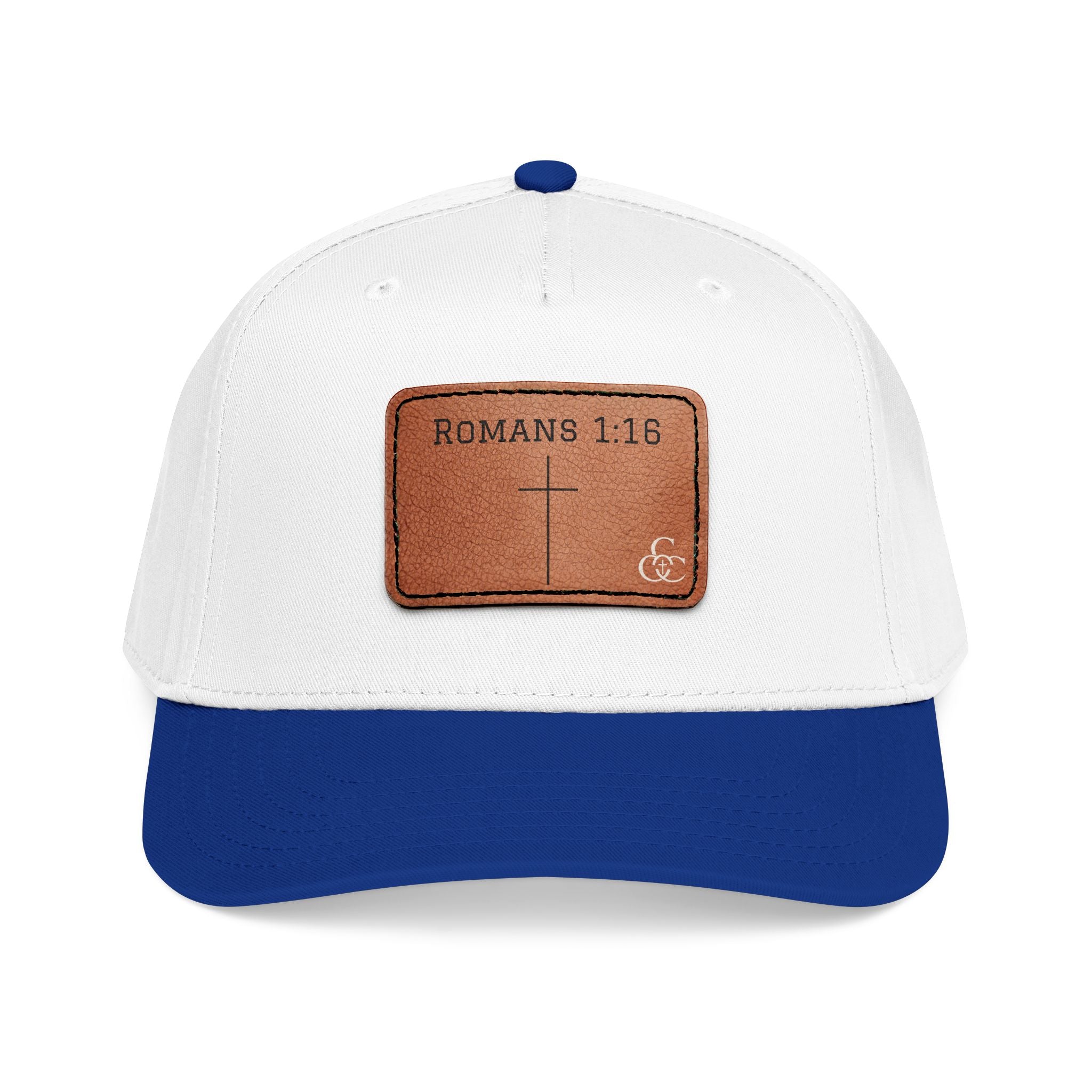 Romans 1:16 Leather Patch Baseball Cap — Christian Faith Baseball Hat