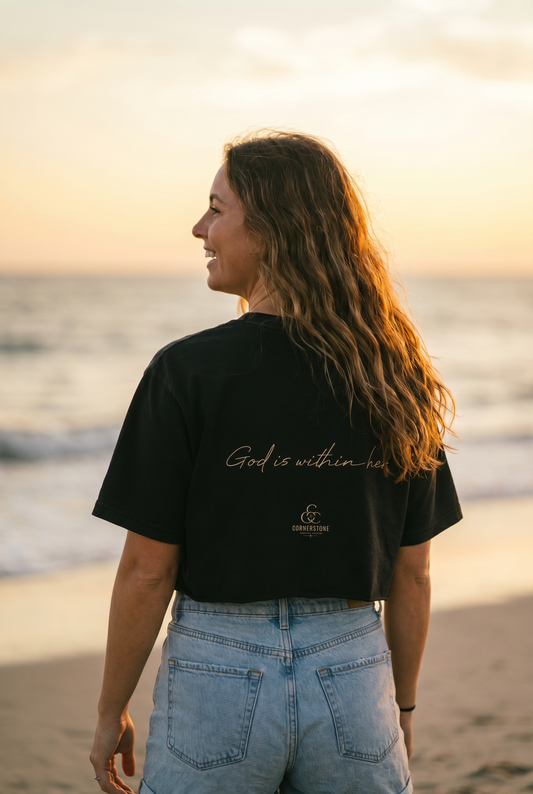 Psalm 46:5 Snow Washed Crop Top