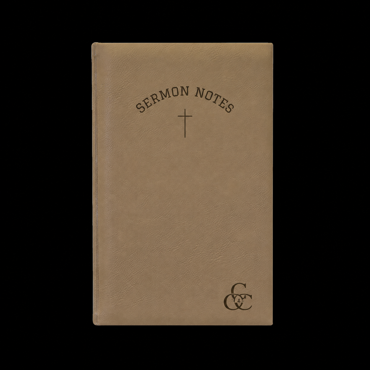 Engraved Sermon Notes Journal | Vegan Leather Christian Notebook